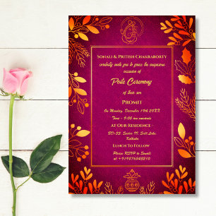 Poite Janeu Upanayanam Hindu Holy Thread Floral Invitation