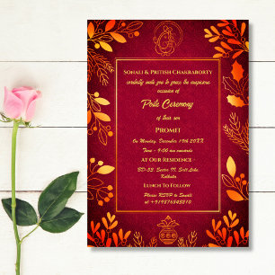 Poite Janeu Upanayanam Hindu Holy Thread Floral Invitation