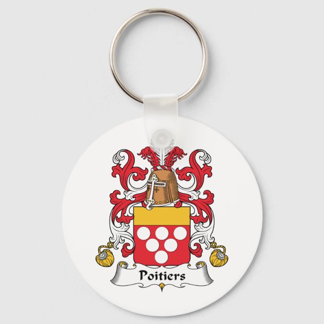 Poitiers Family Crest Keychain (Front)
