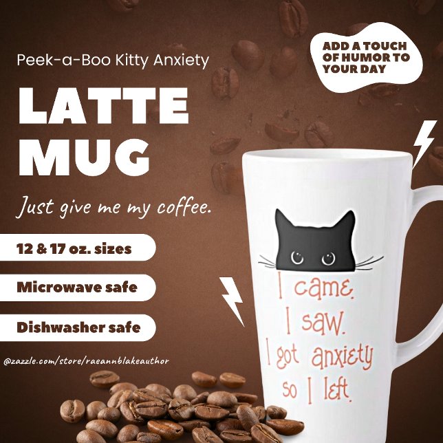 Poitrine de Kitty Anxiété Latte Mug (Créateur téléchargé)