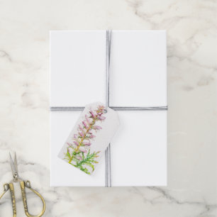 Poitrine de l'ours fleur rose étiquette cadeau