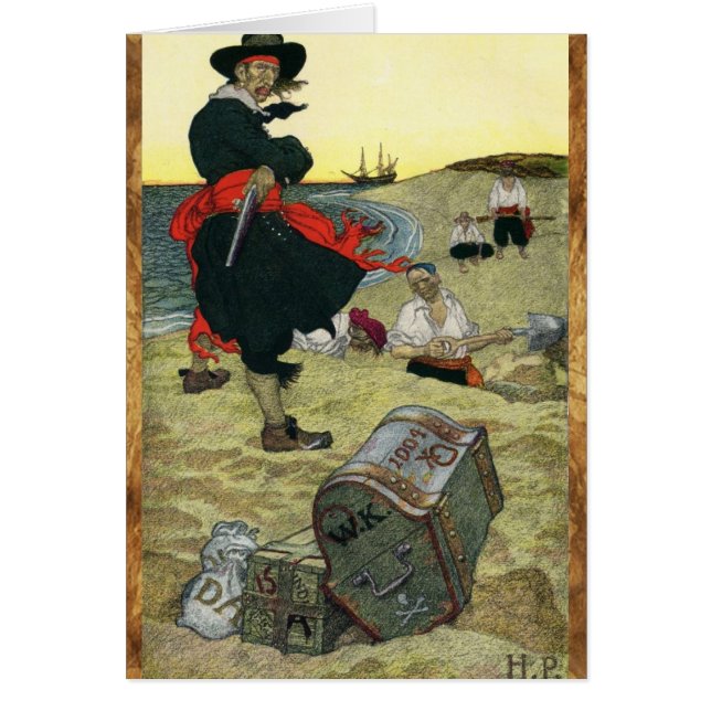 POITRINE DE TRÉSORERIE ENTERRÉE ET PIRATES CARTES  (Devant)