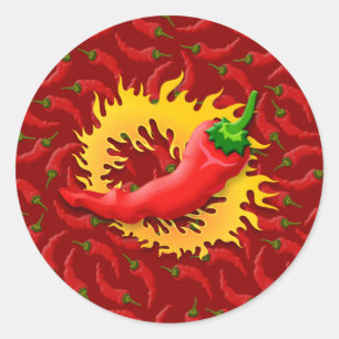 Poivre avec Sticker Arrondi classique flamme