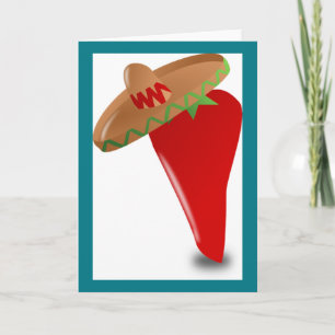 Poivre chili avec carte de voeux
