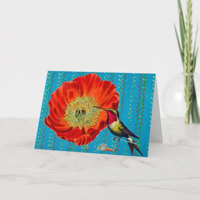 POIVRE ROUGE AVEC CARTE POUR NOTES ROUGE À OISEAU  (Devant)