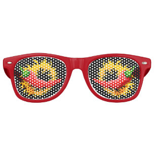Poivron avec lunettes de soleil Retro flamme