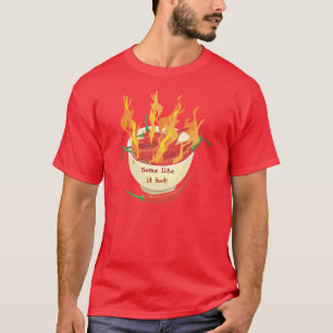 Poivrons épicés sur T-shirt feu