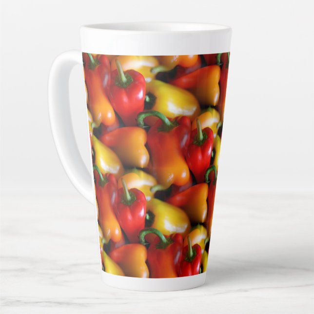 Poivrons rouges et jaunes Latte Mug (Angle gauche)