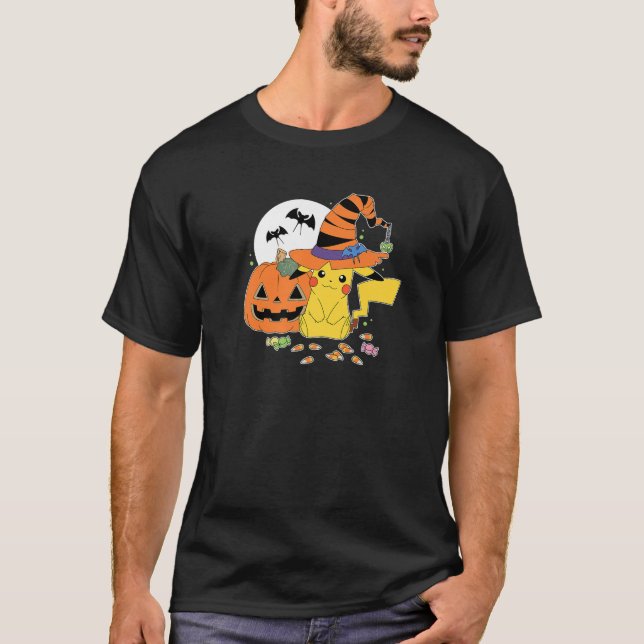 Pok mon Witch Pikachu With Candy Premium T-Shirt (Front)