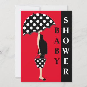 Poka Dot Baby Shower Invitations {Red}