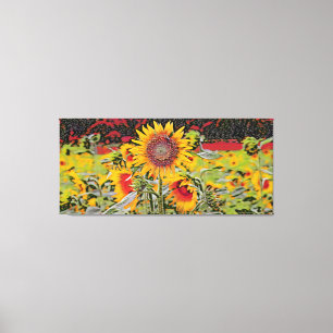 Poka-dot Sunflower Canvas Print