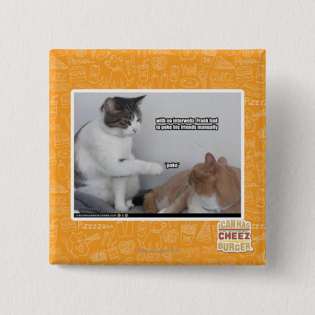 Poke. 2 Inch Square Button (Front)