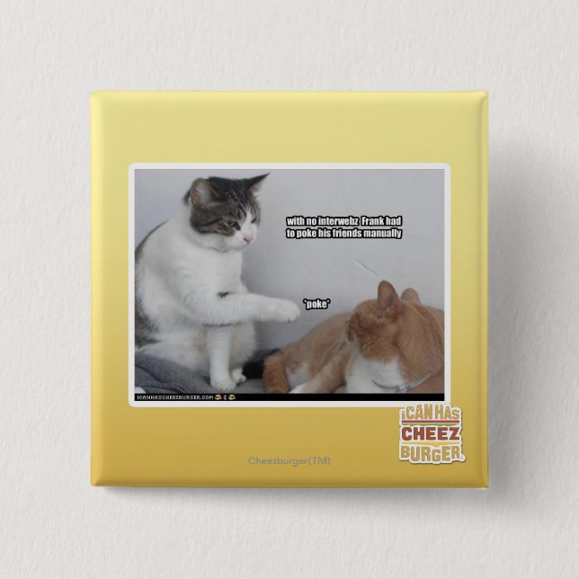 Poke. 2 Inch Square Button (Front)