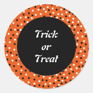 Poke A Dot Orange Blk&White Sticker-Trick or Treat Classic Round Sticker