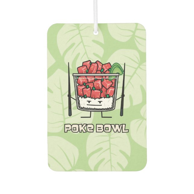 Poke bowl Hawaii raw fish salad chopsticks aku Air Freshener (Front)