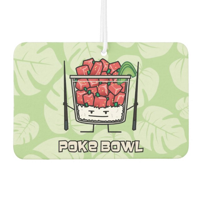 Poke bowl Hawaii raw fish salad chopsticks aku Air Freshener (Front)
