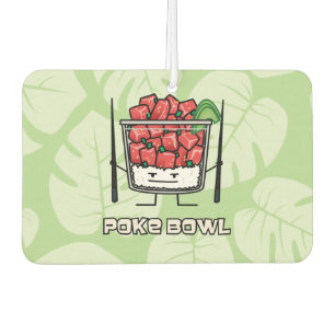 Poke bowl Hawaii raw fish salad chopsticks aku Car Air Freshener
