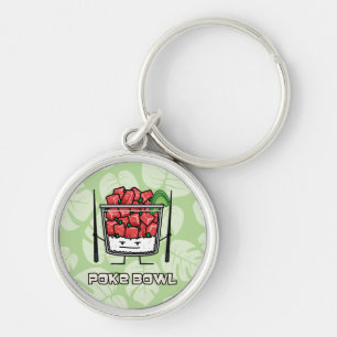 Poke bowl Hawaii raw fish salad chopsticks aku Keychain