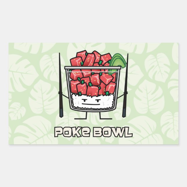 Poke bowl Hawaii raw fish salad chopsticks aku Sticker (Front)
