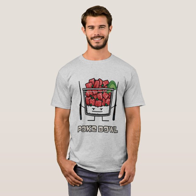 Poke bowl Hawaii raw fish salad chopsticks aku T-Shirt (Front Full)