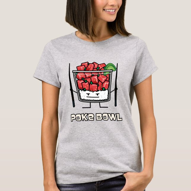 Poke bowl Hawaii raw fish salad chopsticks aku T-Shirt (Front)