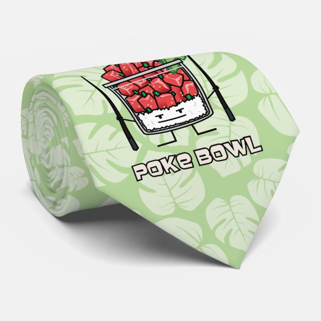 Poke bowl Hawaii raw fish salad chopsticks aku Tie (Rolled)