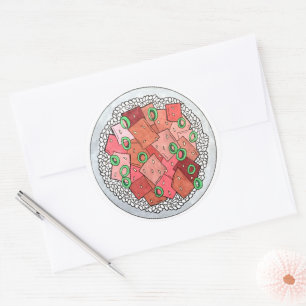 Poké Hawaiian Food Raw Fish Ahi Tuna Poke Bowl Classic Round Sticker