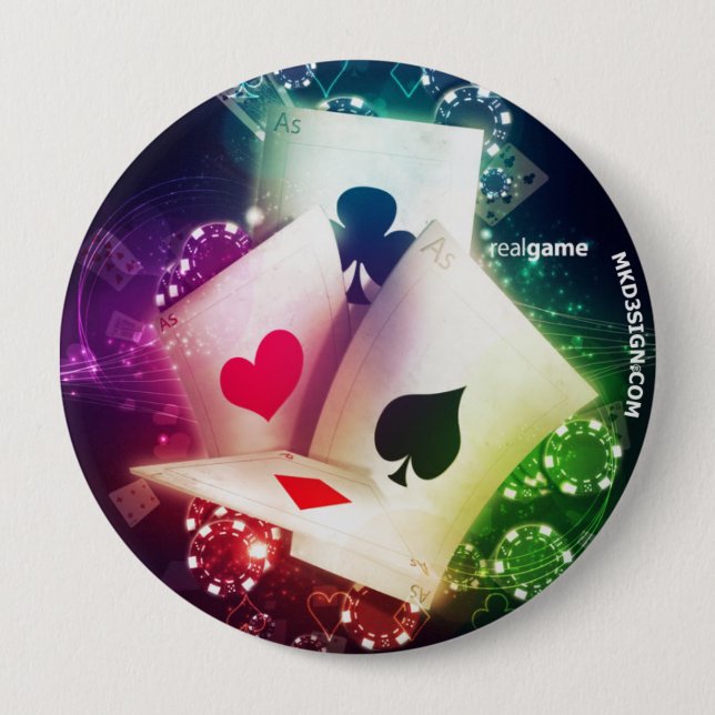 Poker 4 Inch Round Button (Front)