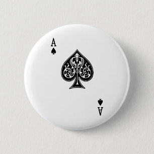 Poker Ace Card 2 Inch Round Button