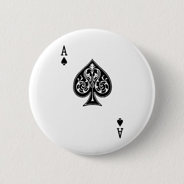 Poker Ace Card 2 Inch Round Button (Front)