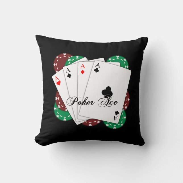 Poker Ace Jouer Cartes Jeter Oreiller (Recto)