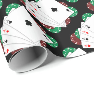 Poker Ace Playing Cards Wrapping Paper