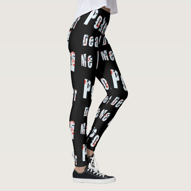 Poker Aces Deal Me In Logo, Ladies Leggings (Right)