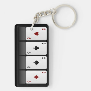 Poker aces keychain
