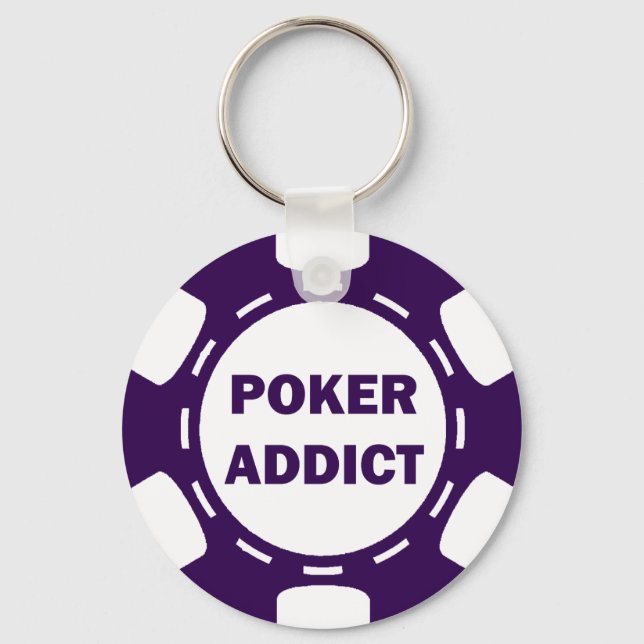 POKER ADDICT POKER CHIP KEYCHAIN (Front)
