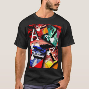 Poker Art Aces Collage Colourful Vibrant T-Shirt
