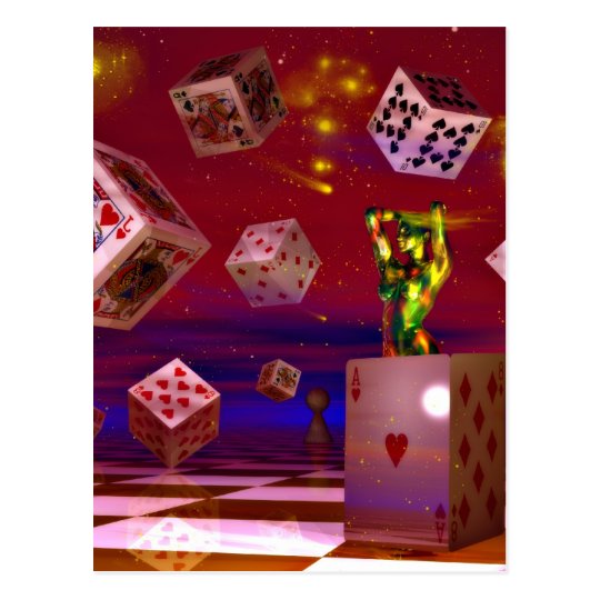 Poker art postcard