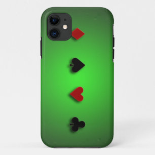 poker background casino cards clubs hearts spades iPhone 11 case