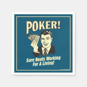 Poker: Beats Working for a Living Napkin