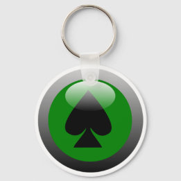 Poker Button - Spade Keychain