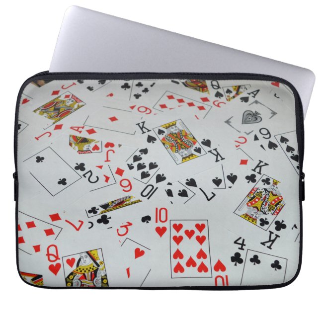 Poker Card Deck Scattered, Laptop Sleeve (Front)