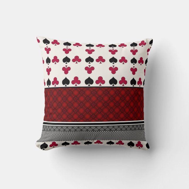 Poker Card Game Throw Pillow (Front)