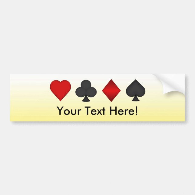 Poker: Card Suits: Bumper Sticker: Black Jack Sticker (Front)