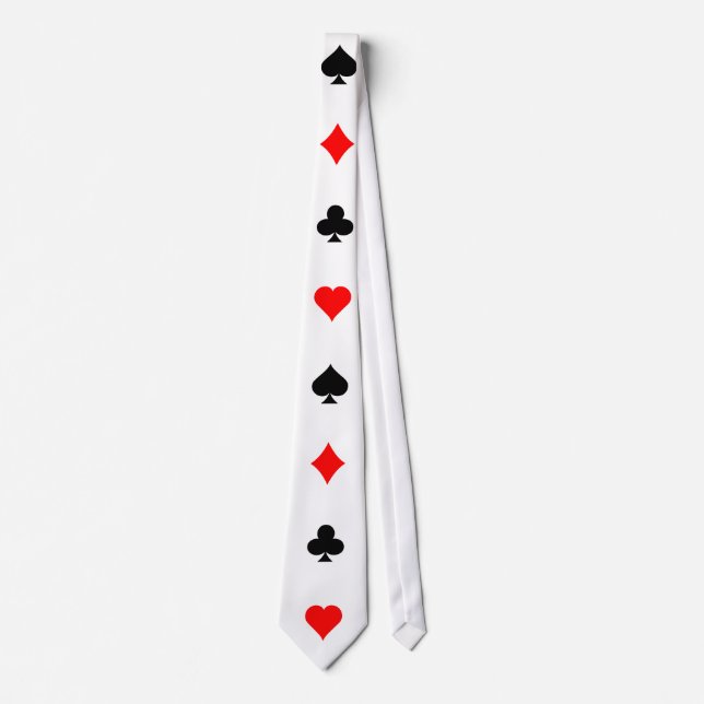 Poker Card Suits Pattern: Necktie / Tie (Front)