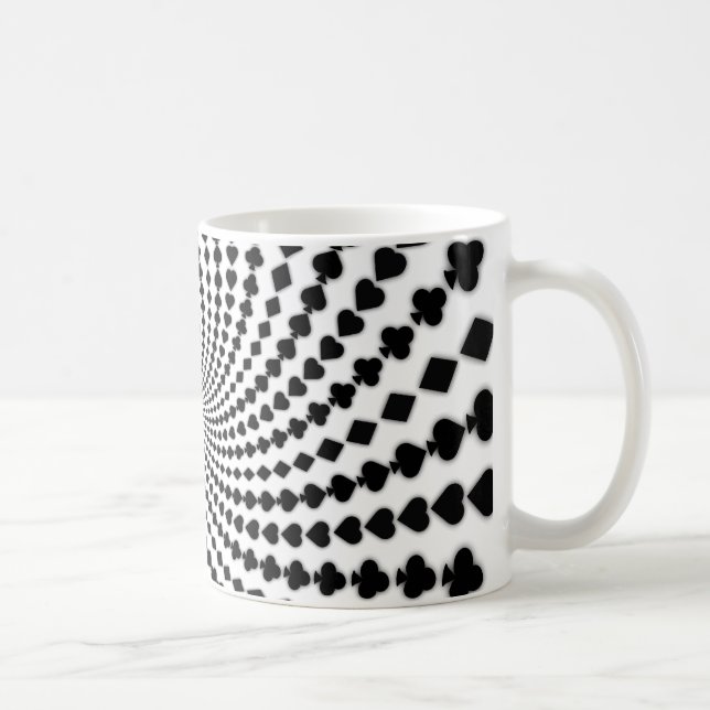 Poker Card Suits Spiral: Coffee Mug: Black Jack Mug (Right)