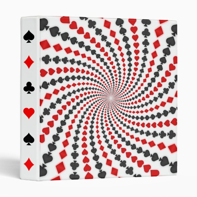 Poker Card Suits Spiral: Custom Binders (Front/Spine)