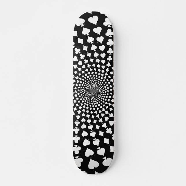 Poker Card Suits Spiral: Skateboard (Front)