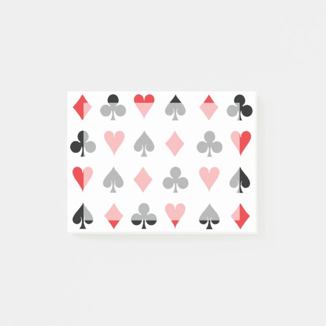 Poker Card Suits with Middle Fade Post-it Notes (Front)