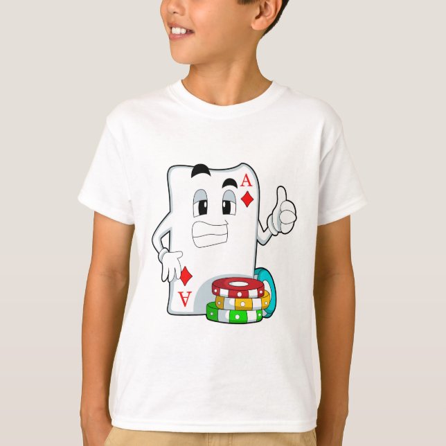 Poker card with Poker chips T-Shirt (Front)