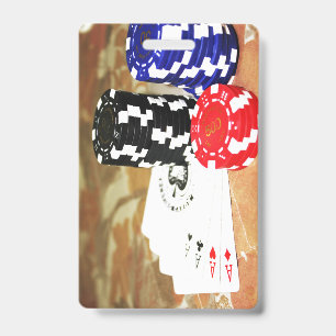 Poker Cards Aces Chips Gambling Casino Win Game Badge